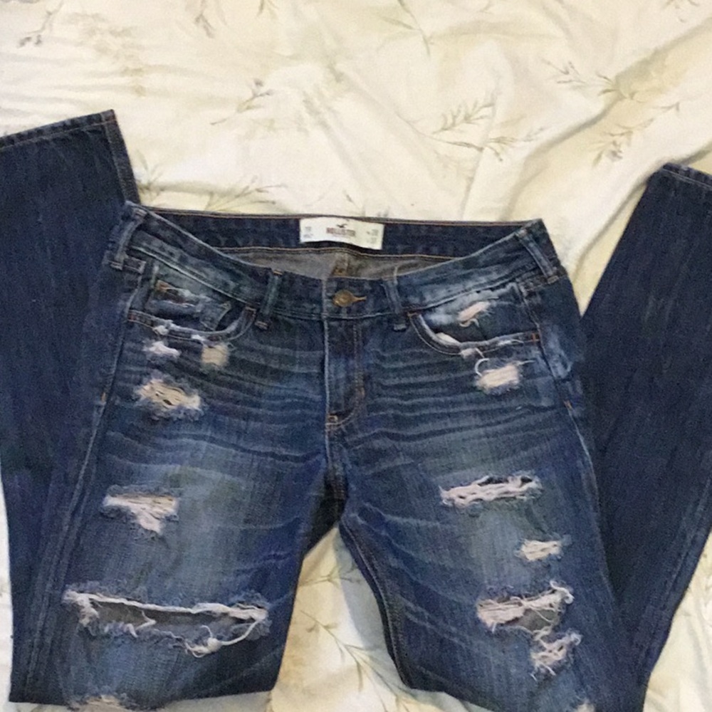 Destroyed ripped  Hollister jeans